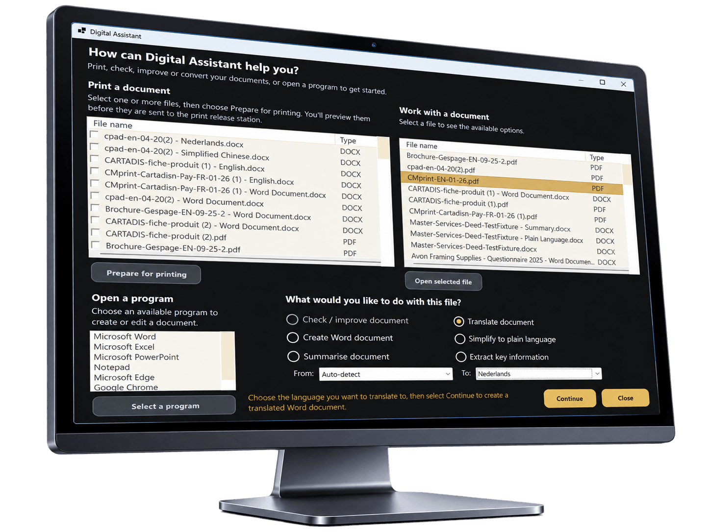 StudioHub Digital Assistant interface
