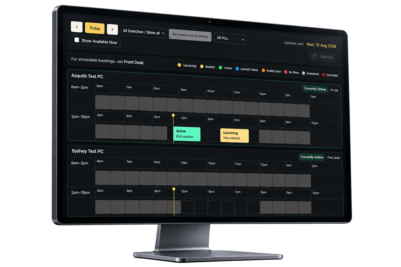 StudioHub PC Booking desktop interface